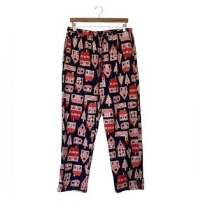 Hanna Andersson Men’s Medium Christmas Cotton Pajama Pants Houses Trees